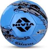 Nivia Snow Storm Football ( Blue, Size-5 ) Material-Polyvinyl Chloride (PVC) for Youth & Adult | Soccer Ball | High Speed Ball | Unique Design | Durable | Waterproof | Machine Stitched | Ideal For: Training/Match