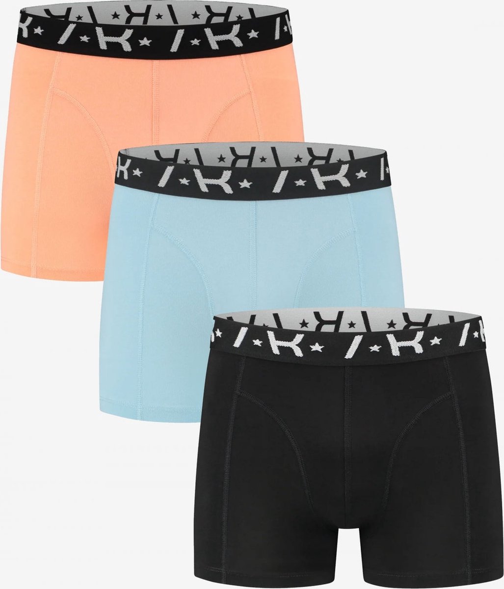 AB Lifestyle - 3-Pack Boxershorts | PAPAYAPUNCH/SKYBLUE/BLACK - Heren - Maat: XXL
