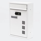 Brievenbus met combinatie slot - modern design - Wit