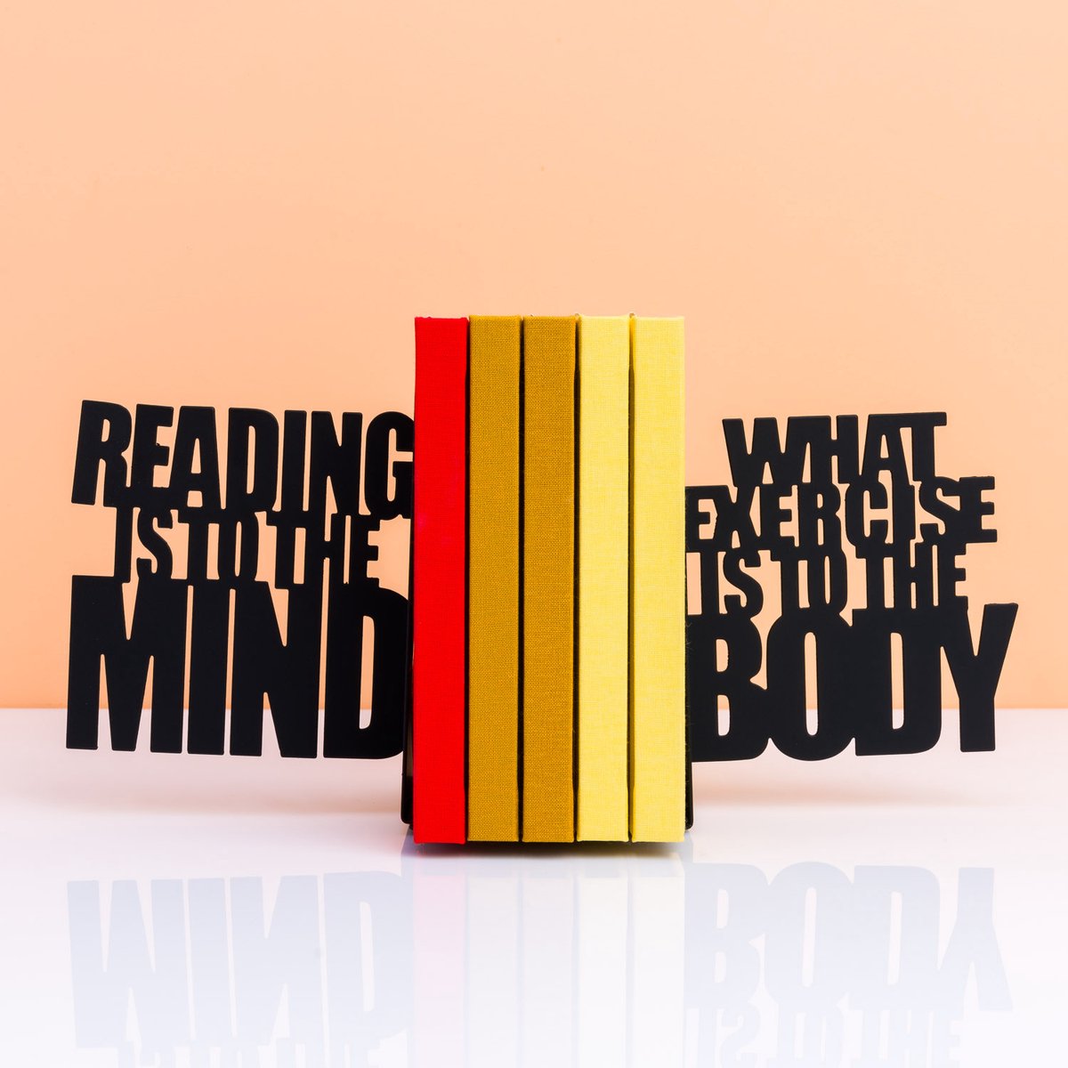 Balvi - Boekensteun Mind Exercise - Zwart - Metaal - 15x8x20 cm
