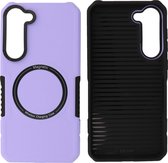 Hoesje Geschikt voor Samsung Galaxy S23 - MagSafe Hoesje - Shockproof Back Cover - Paars