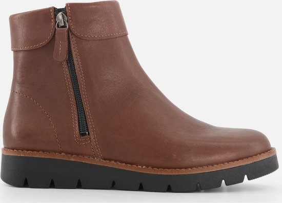 Feyn Zoe Enkellaarsjes cognac Leer - Maat 36 | bol