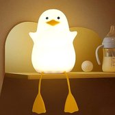 SHOP YOLO - nachtlampje kinderen - Schattige eend siliconen bedlampje voor kinderkamer - Aanraakbediening - Draagbaar en Oplaadbaar Dimbaar - Verjaardag Kerstcadeaus voor jongens en meisjes