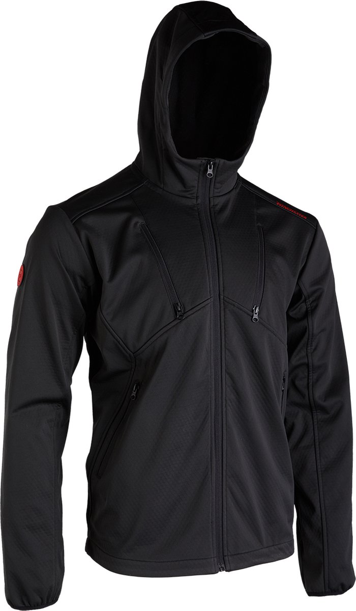 Winchester Jas - Heren - Comfortabel & Waterafstotend - 4 zakken - Met Capuchon - Twinpeak Zwart - L