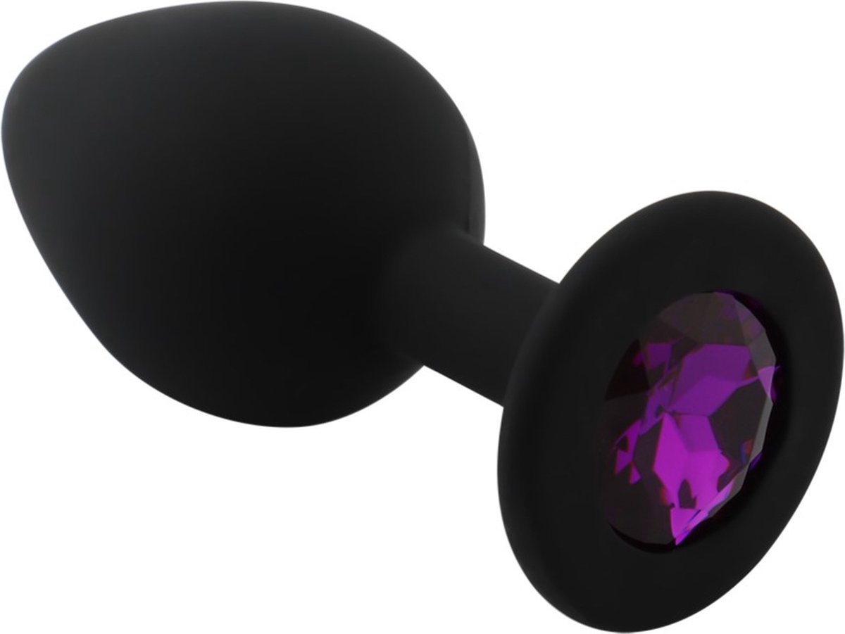 Goedkoopste Banoch - Buttplug Penumbra Deep Purple Medium - Siliconen buttplug Zwart - kristal - Paars