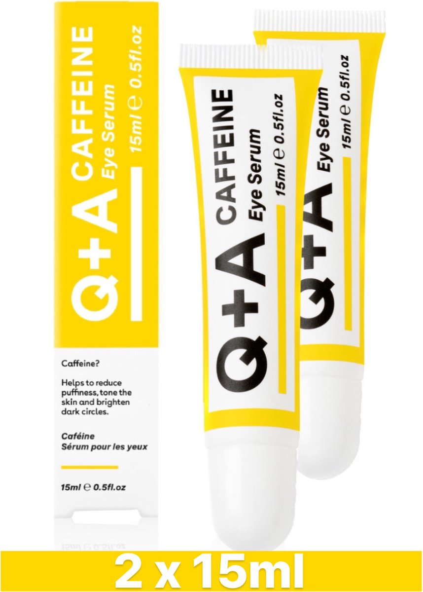 Q+A Skincare Caffeine Oogserum - 2 x 15 ml - Voordeelverpakking