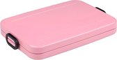 Take a Break Lunch box plate capacité 900 ml, boîte à lunch pour sac d'ordinateur portable, pour jusqu'à 4 sandwichs, passe au lave-vaisselle, ABS, 800 ml, Nordic Pink (rose)