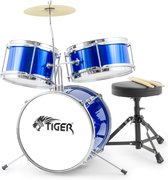 Luxe blauwe drumstel - 3 delige drumset