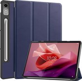Case2go - Housse de tablette pour Lenovo Tab P12 - Tri-Fold Book Case - Fonction Auto/Réveil - Blauw