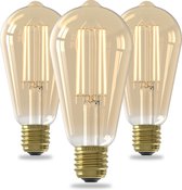 Lampe LED à Filament Calex - Set de 3 pièces - Source de Lumière Vintage Rustique - E27 - Or - Lumière Wit Chaud - Dimmable