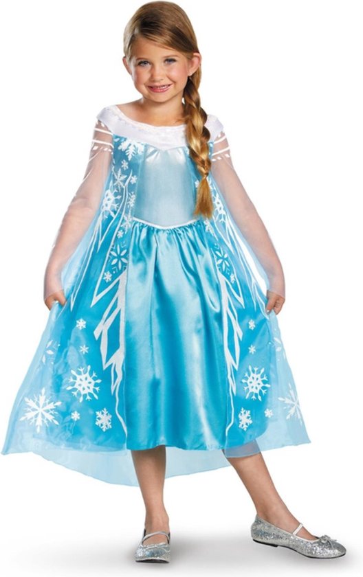 Smiffys Kostuum Jurk Kinderen -Kids tm jaar- Disney Frozen Elsa Deluxe Blauw