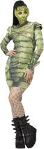 Smiffy's - Mummie Kostuum - Het Monster Van De Amazone - Vrouw - Groen, Grijs - Medium - Halloween - Verkleedkleding