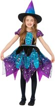 Smiffy's - Costume de sorcière, dame Spider , vaudou et Religion sombre - Sorcière de luxe de la pleine lune - Fille - Blauw, Violet - Petit - Halloween - Déguisements