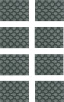 Krumble Placemat - Boom patroon - Set van 8 - Placemats - Borden onderlegger - Tafelbeschermer - Tafelaccessoires - Rechthoek - Katoen - Antraciet met beige - 30 x 40 cm