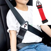 Tendeur de ceinture de sécurité pour Enfants rouge - Protecteur de ceinture contre les coupures dans le cou - Clip de ceinture Ajusteur de ceinture Rallonge de ceinture - Clip de ceinture pour Enfants
