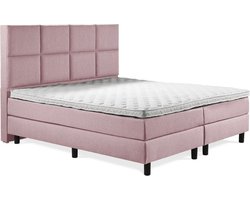 Boxspring Luxe 160x200 8 vlaks Oud Roze
