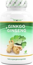 Vit4ever - Ginkgo + Ginseng - 365 Tabletten - Speciaal Extract - Hoge Dosis - Ginkgo Biloba + Koreaanse Ginseng - Premium Kwaliteit - Veganistisch