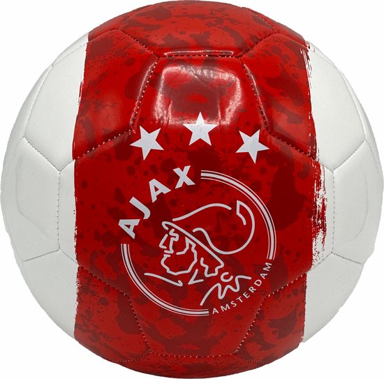 Ajax Voetbal size 5 Wit Rood Wit Baan Gemeleerd - Ajax Bal - Bergwijn - Brobbey - Ajax Voetbal -Ajax Amsterdam -