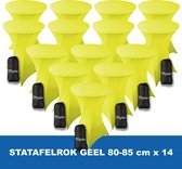 Statafelrok Geel x 14 – ∅ 80-85 x 110 cm - Statafelhoes met Draagtas - Luxe Extra Dikke Stretch Sta Tafelrok voor Statafel – Kras- en Kreukvrije Hoes