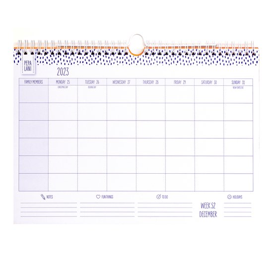 Pepa lani family planner / familieplanner 2024 small hearts pink