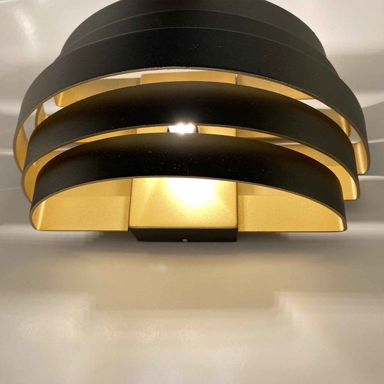 HighLight wandlamp Scudo 20 cm - zwart / goud