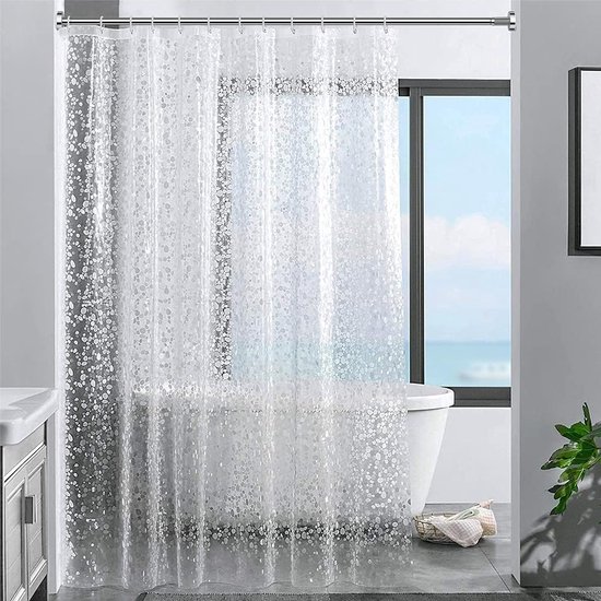 Rideaux de douche de douche rideau de douche motif pierre 3D transparent  matière 100%