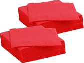 Serviettes de table/de fête Color Party - 60x - rouge vif - 38 x 38 cm - papier - 3 épaisseurs