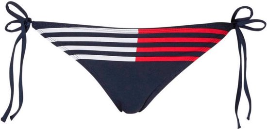 Tommy Hilfiger Bas de maillot de bain avec nœud à rayures bleu marine - Taille S