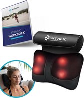Premium Shiatsu Massagekussen voor een pijnlijke Nek & Rug met 4 weken durend trainingsschema - Nekmassage apparaat - Rugmassage apparaten - massage pillow | Vitalic