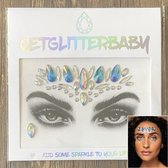 GetGlitterBaby® - Glitter Face Jewels / Festival Glitters / Strass Glitter Steentjes / Plak Diamantjes voor Gezicht / Rhinestones - Zilver / Blauw