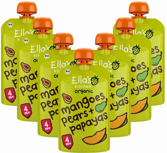 Ella's kitchen Knijpzakje 4+ m Mango Peer Papaya 120 gr - 7x 120 gr - Voordeelverpakking van Ella's Kitchen — afbeelding 3