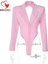Erotische backless blazer Pink - Lange mouwen - Sexy jumpsuit - Uitdagende kleding vrouwen - roze - XS tot en met L - Goede kwaliteit