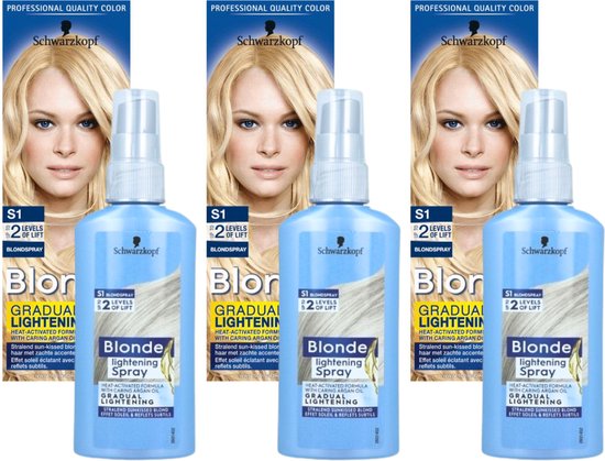 Schwarzkopf Lightening Blonde Spray S1 - Teinture Teinture pour cheveux  blonds -... | bol