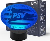 Lumi 3D Nachtlamp - 16 kleuren - PSV - Eindhoven - Voetbal - LED Illusie - Bureaulamp - Sfeerlamp - Dimbaar - USB of Batterijen - Afstandsbediening - Cadeau