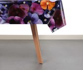 Raved Tafelzeil Bloemen  140 cm x  250 cm - Paars - PVC - Afwasbaar