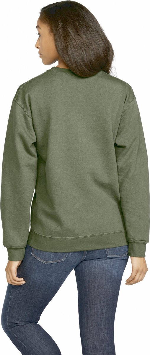 Gildan Softstyle Midweight Fleece Crewneck Sweater Military Groen