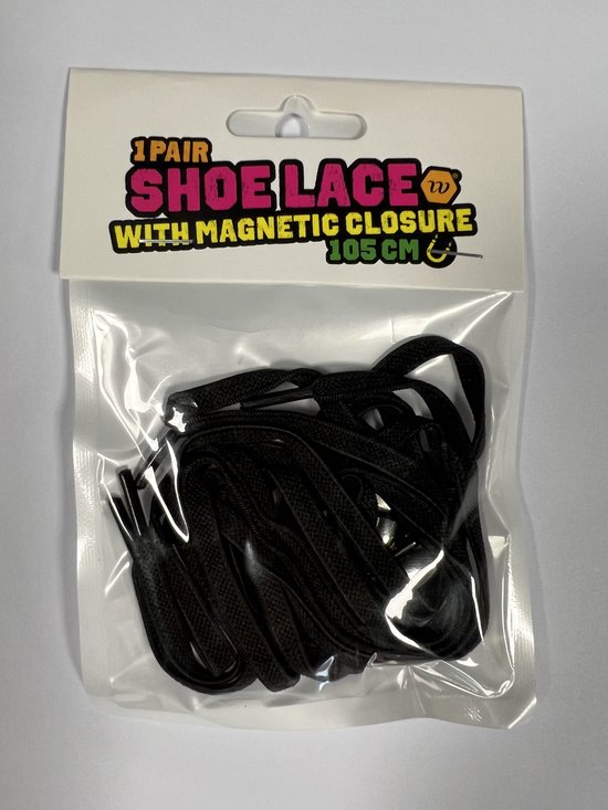 Magnetische Veters Zwart - 1 Paar - 105 cm - Magnetische Schoenveters - Black