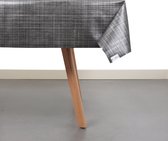 Raved Tafelzeil Linnen Look  140 cm x  270 cm - Donker Grijs - PVC - Afwasbaar