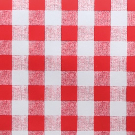 Nappe/ Boerenbont Raved Carreau de Ferme/Rouge Bordeaux/ Wit ↔ 140 cm x ↕ 290 cm - PVC - Lavable