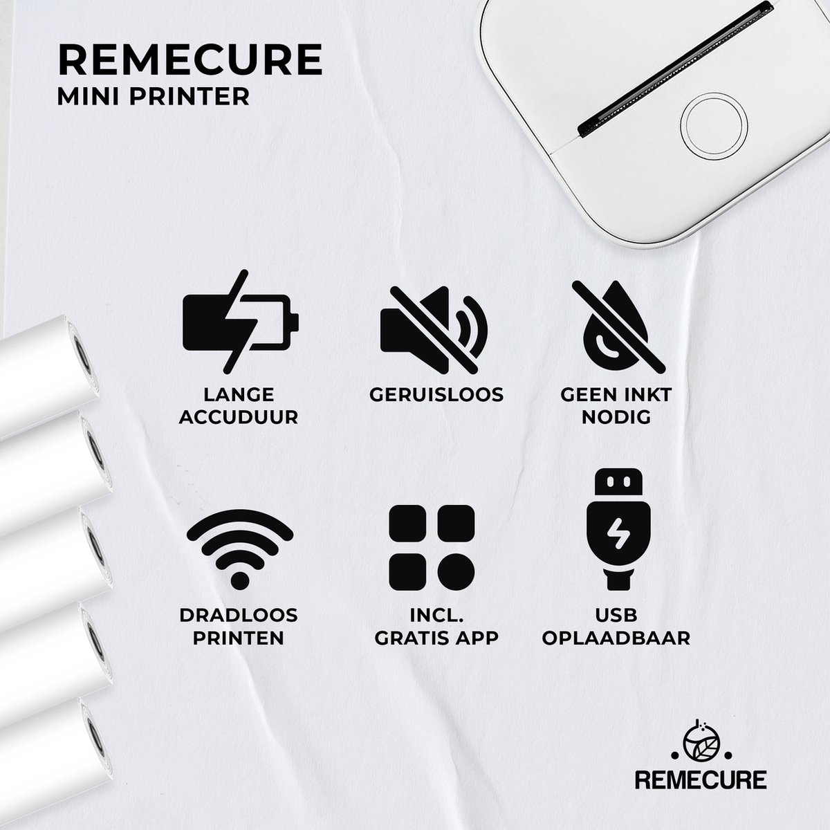 Phomemo® Mini Imprimante Photo Pour Smartphone - Incl. App & 1