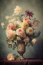 Vaas met bloemen #6 - plexiglas schilderij - 50 x 70 cm