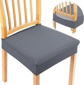 Stoelhoes, stretch, spandex, wasbare overtrek voor stoelen, stoelhoezen voor eetkamerstoelen, anti-stof, eetkamerstoelhoezen, grijs, set van 4