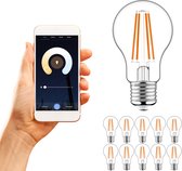 Voordeelverpakking LED Smart lampen E27 - Warm wit - Bedienbaar met app - 10 stuks
