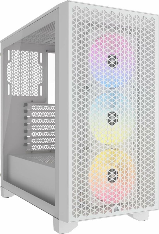 Corsair 3000D RGB Airflow White TG - Midtowermodel ATX - geen voeding - wit