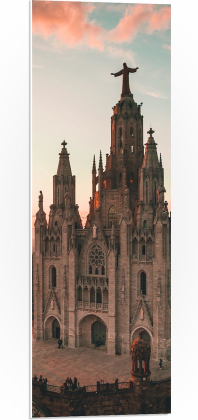 PVC Schuimplaat- Temple of the Sacred Heart of Jesus, Barcelona, Spanje - 30x90 cm Foto op PVC Schuimplaat