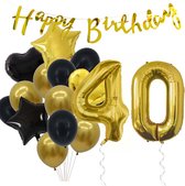 Snoes Ballonnen 40 Jaar Feestpakket – Versiering – Verjaardag Set Goldie Cijferballon 40 Jaar -Heliumballon
