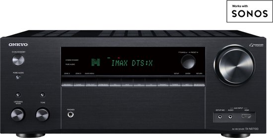 Onkyo TX-NR7100 Black AV-receiver | 9.2 | DAB+ , FM , internetradio | Bluetooth | Wi-Fi | Multiroom | Works with Sonos | DTS Play-Fi | AirPlay 2 | Chromecast | Streaming Services |…