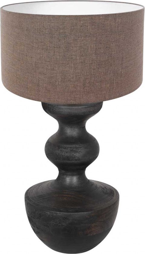 Anne Light and home tafellamp Lyons - zwart - hout - 40 cm - E27 fitting - 3479ZW