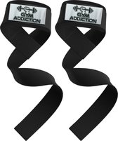 Gym addiction - Zwarte Lifting Straps - met Padding en Anti-slip - Padded - Lifting Grips/Hooks - Deadlift Straps - Voor Fitness- krachttraining