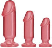 Doc Johnson Crystal Jellies Buttplug/anaaldildo Anal Starter Kit roze - 9,65 cm